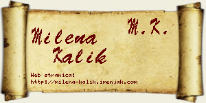 Milena Kalik vizit kartica